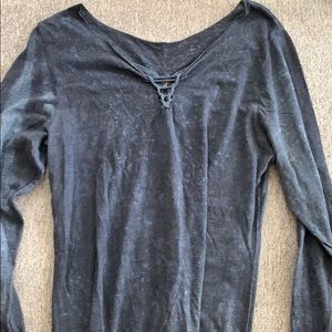 distressed blue shirt (purchased from buckle)